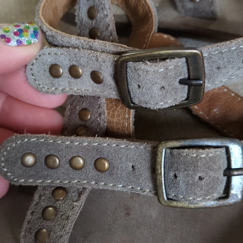 Rebels Studded Brown Sandals Size 10